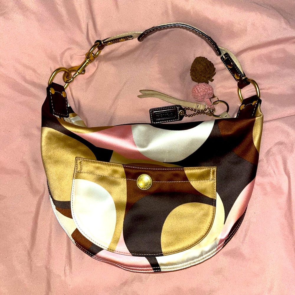 Rare Scarf print 🩷🤎Coach hobo